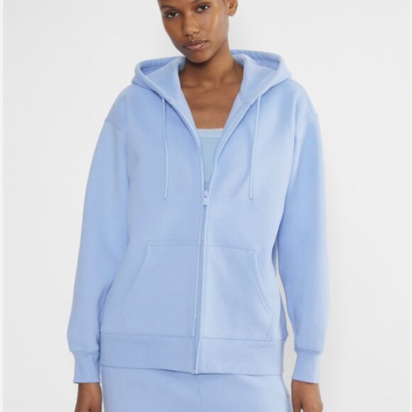 Aritzia Cozy Sweatfleece Boyfriend Zip Hoodie in Dayflower Blue - Picture 1 of 5